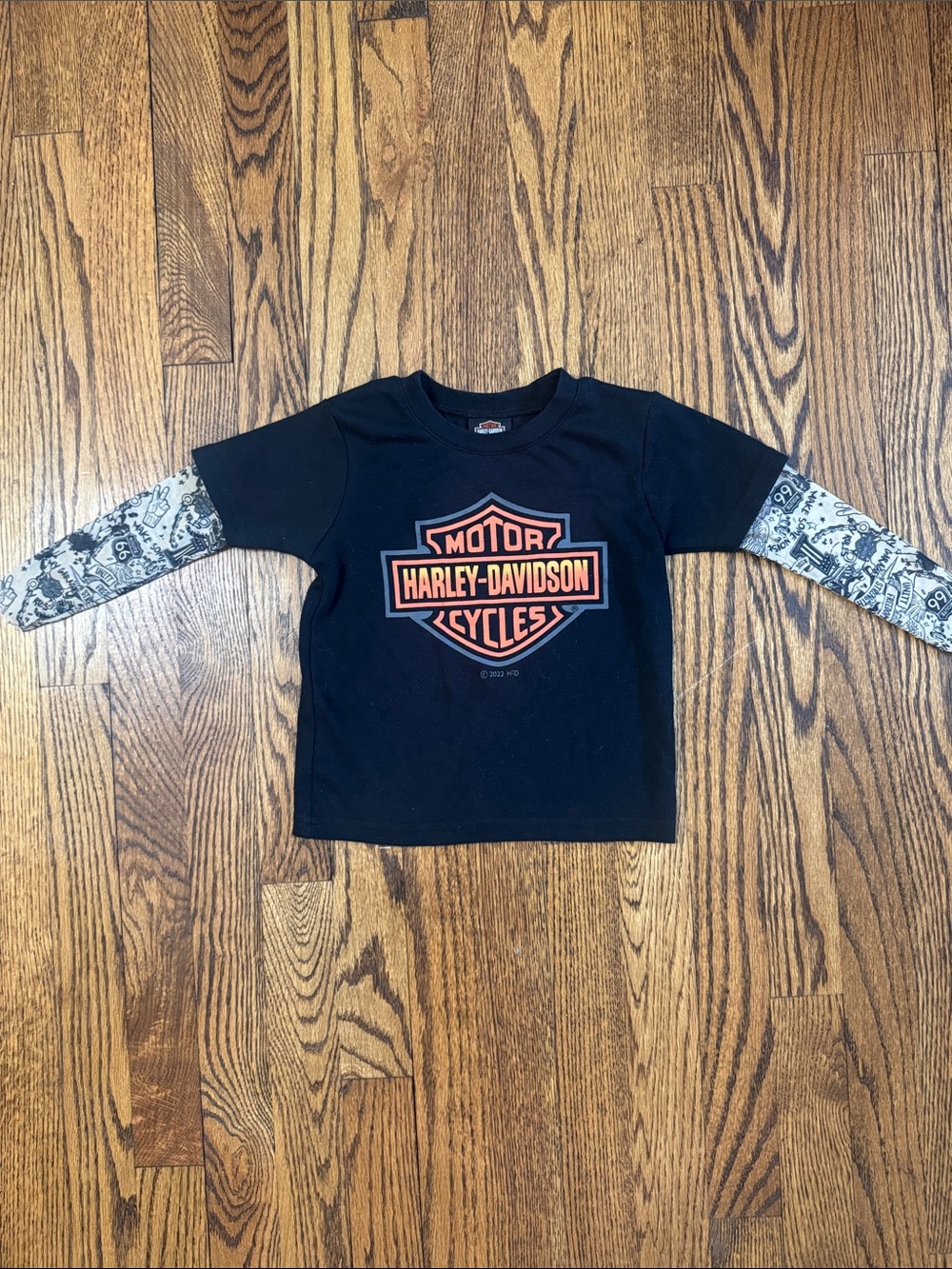 Harley-Davidson Tshirt/Sheer Tattoo Long Sleeve SZ 2T